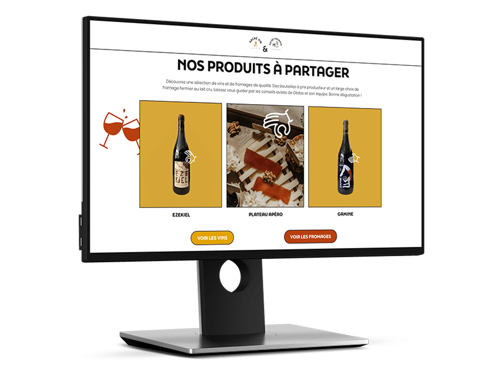 Création de site web - Mockup Sacré Vin & Fromage Ordinateur