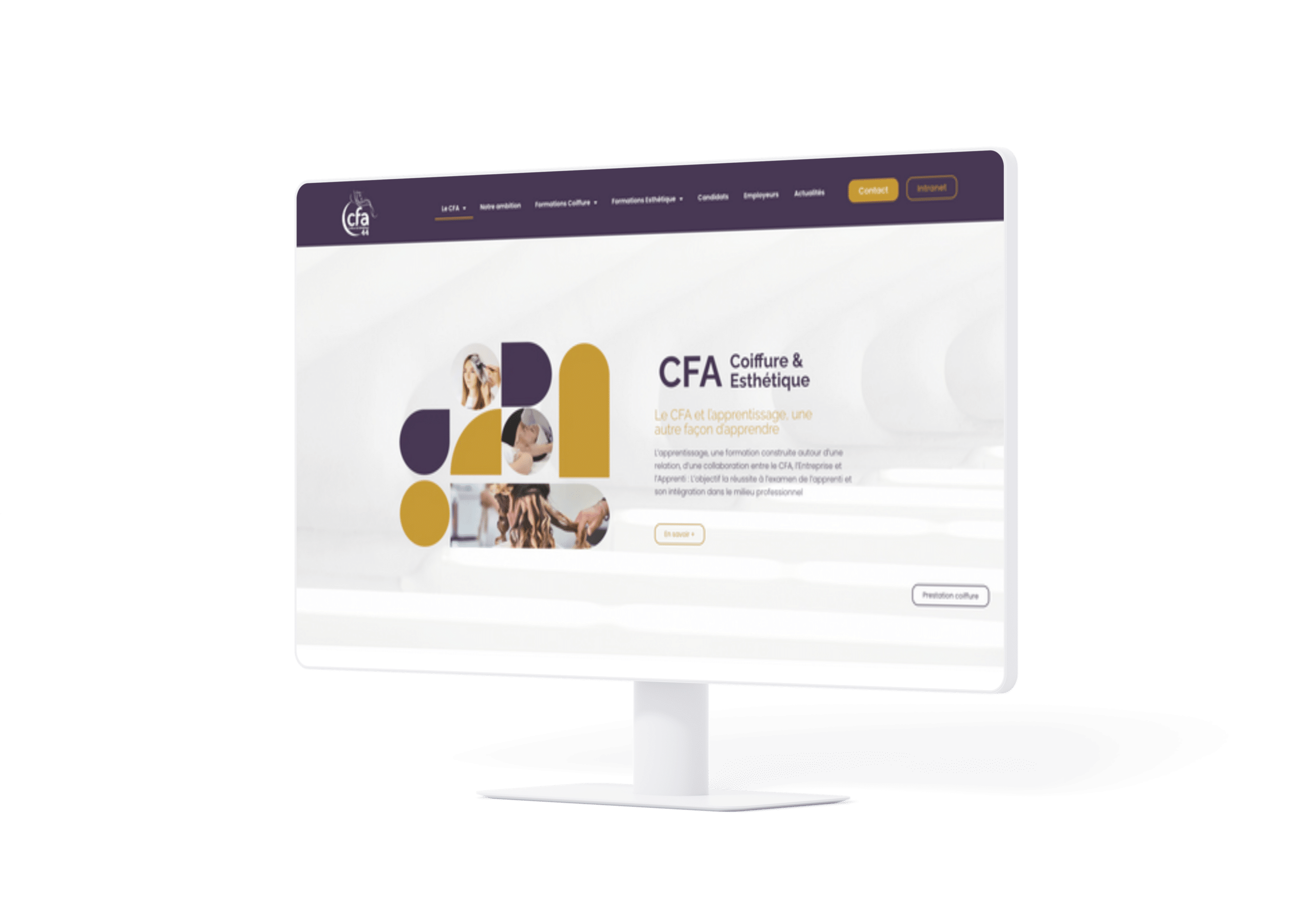 Création de site web - Mockup CFA Coiffure & Esthétique 44 Ordinateur